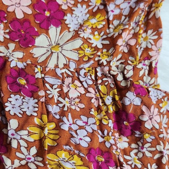 Patrons of Peace -583 NWT Terracota Floral Long Sleeve Front Tie Blouse Small - Picture 4 of 7